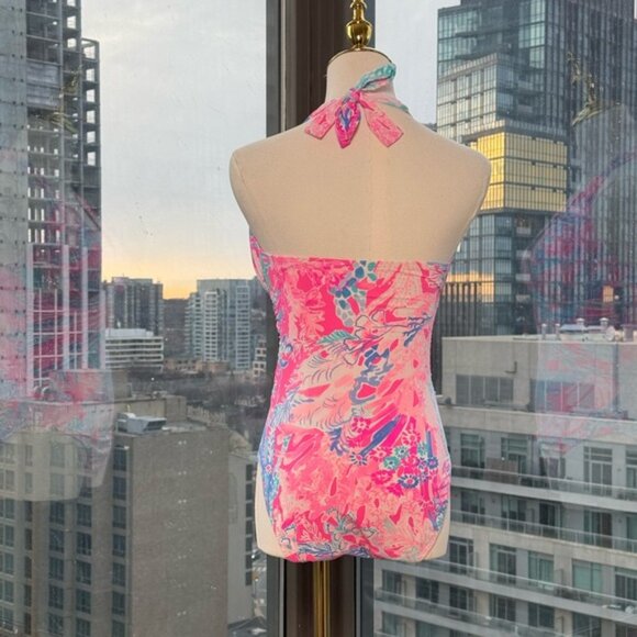 🆕 LILLY PULITZER 🧿 NWOT Lanai Halter 1PC Swimsuit, Light Pascha Pink - Sz 6 - Picture 8 of 13